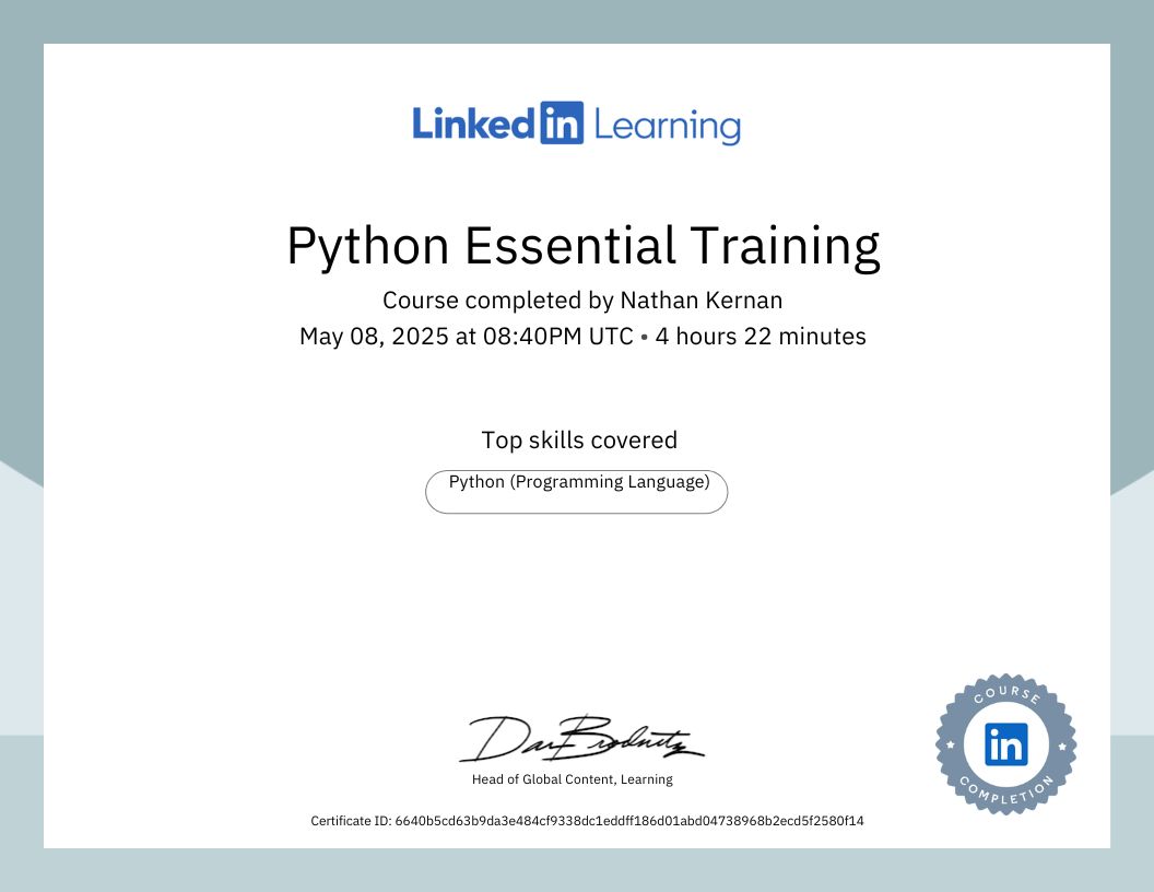 Python Certificate 1